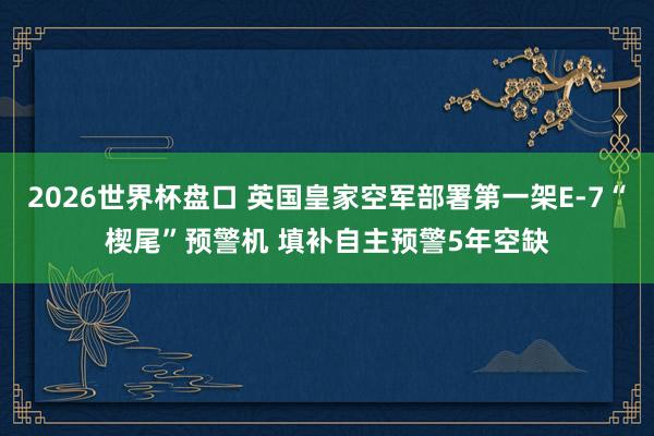 2026世界杯盘口 英国皇家空军部署第一架E-7“楔尾”预警机 填补自主预警5年空缺
