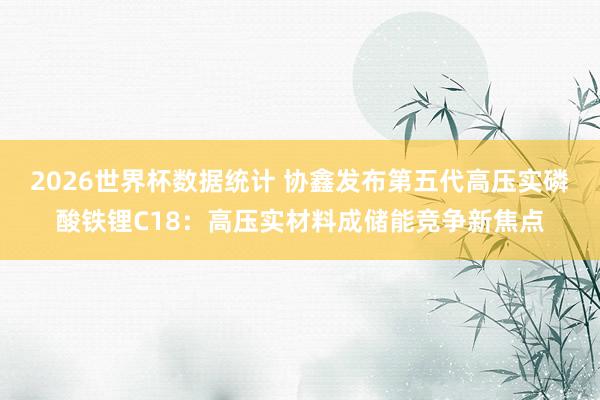 2026世界杯数据统计 协鑫发布第五代高压实磷酸铁锂C18：高压实材料成储能竞争新焦点