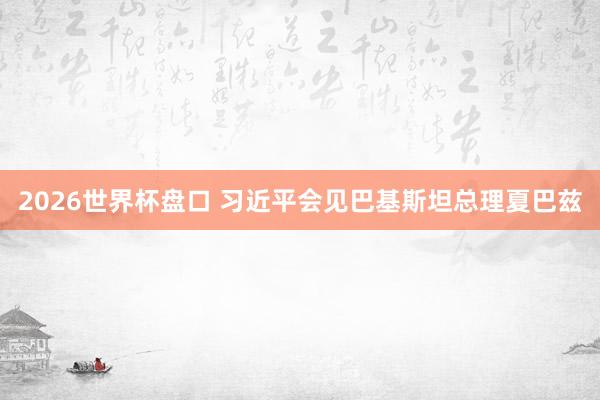 2026世界杯盘口 习近平会见巴基斯坦总理夏巴兹