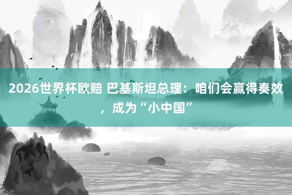 2026世界杯欧赔 巴基斯坦总理：咱们会赢得奏效，成为“小中国”