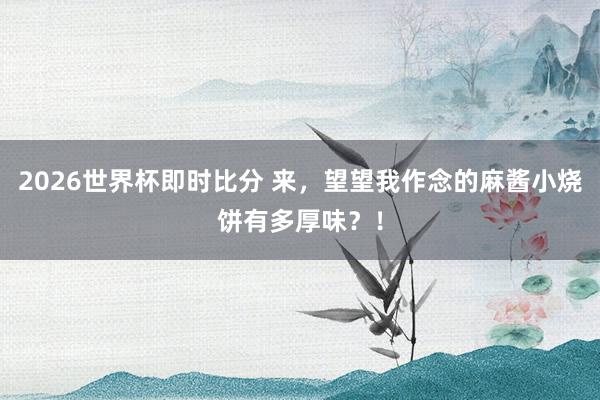 2026世界杯即时比分 来，望望我作念的麻酱小烧饼有多厚味？！