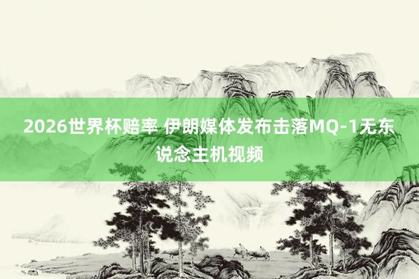 2026世界杯赔率 伊朗媒体发布击落MQ-1无东说念主机视频