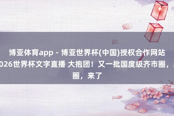 博亚体育app - 博亚世界杯(中国)授权合作网站，2026世界杯文字直播 大抱团！又一批国度级齐市圈，来了