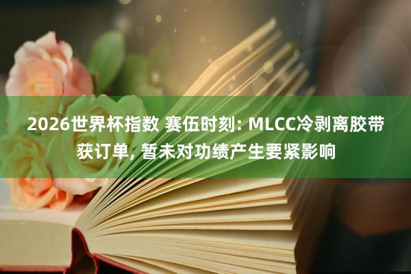 2026世界杯指数 赛伍时刻: MLCC冷剥离胶带获订单， 暂未对功绩产生要紧影响