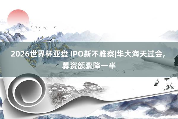 2026世界杯亚盘 IPO新不雅察|华大海天过会, 募资额骤降一半