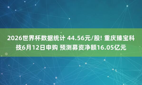 2026世界杯数据统计 44.56元/股! 重庆臻宝科技6月12日申购 预测募资净额16.05亿元
