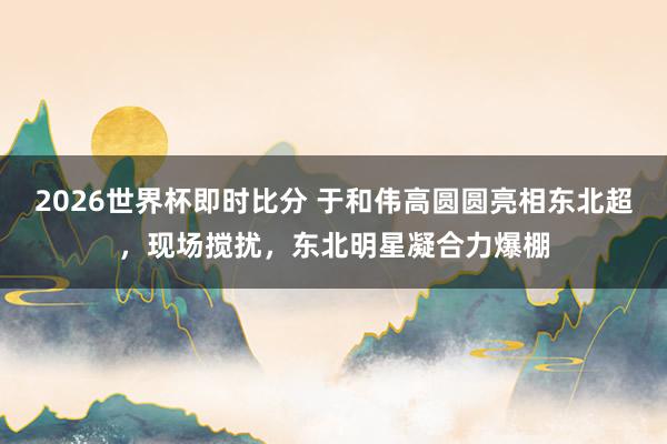 2026世界杯即时比分 于和伟高圆圆亮相东北超，现场搅扰，东北明星凝合力爆棚