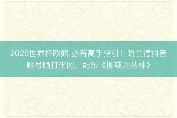 2026世界杯欧赔 必有高手指引!哈兰德抖音账号晒打坐图,配乐《挪威的丛林》